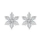 925 Sterling Silver Earrings with Pavé Setting CZ in Oxidized Finish