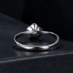 925 Sterling Silver White Gold Plated Moissanite Ring Size E for Women