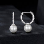 925 Sterling Silver Moissanite 0.15 Carat Earrings with Quality Shell Pearl for Women