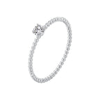 925 Sterling Silver 3mm Moissanite Ring for Women - Size 6