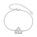 925 Sterling Silver White Gold Plated Bracelet with Length 15+6cm for Women