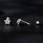 925 Sterling Silver Moissanite Stud Earrings 5mm for Women