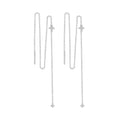 925 Sterling Silver Plated White Gold Moissanite Earrings 7cm for Women