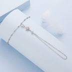 925 Sterling Silver White Gold Plated CZ Bracelet 15+6cm for Women