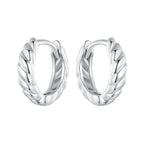 925 Sterling Silver Plated White Gold Earrings for Women - Size 11*3mm