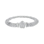 925 Sterling Silver and Platinum Plated 17.0 cm Pavé Setting CZ Bracelet for Women