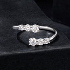 925 Sterling Silver Moissanite Ring for Women - Size E - Plated White Gold
