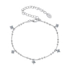925 Sterling Silver & Moissanite Bracelet for Women - 15+6cm, Plated White Gold
