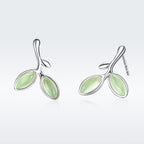 925 Sterling Silver Earrings with Synthetic Opal 1.5*1.3cm