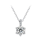 925 Sterling Silver Moissanite Plated Platinum Necklace for Women, 6.5mm, Style L, 400mm Length