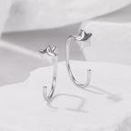 925 Sterling Silver Brass Earrings with White Gold Plating 1.4cm for Women