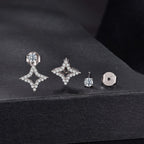 925 Sterling Silver Moissanite 0.1ct Earrings for Women
