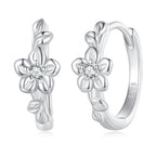 925 Sterling Silver Earrings with Zircon and Platinum Plating