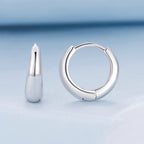 925 Sterling Silver 12*3mm Platinum Plated Earrings