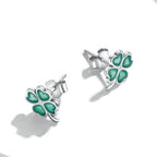 925 Sterling Silver Enamel Plated Platinum Earrings for Women