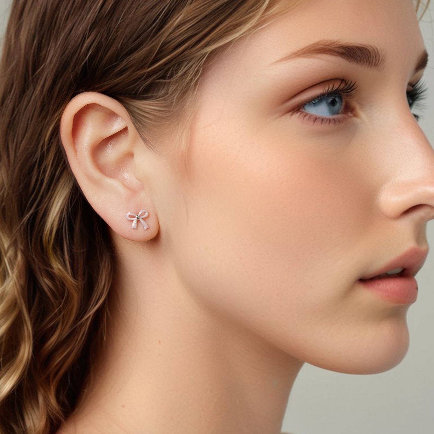925 Sterling Silver Earrings with Enamel Process and White Gold Plating