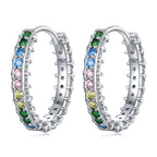 925 Sterling Silver Stud Earrings with CZ in Pavé Setting