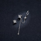 S925 Sterling Silver Earrings with CZ in Pavé Setting, 5.9cm Length, 1cm Size for Women