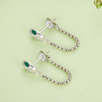 925 Sterling Silver Earrings with CZ in White Gold Plating