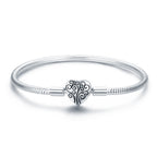 SCB 925 Sterling Silver Bracelet in Classic Style, Size 17.0 for Women