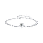 925 Sterling Silver 0.50 Carat Moissanite Bracelet for Women - 15+6cm - Plated White Gold