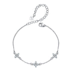925 Sterling Silver & Plated White Gold Moissanite Bracelet 15+6cm for Women