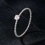 925 Sterling Silver 3mm Moissanite Ring for Women - Size 6