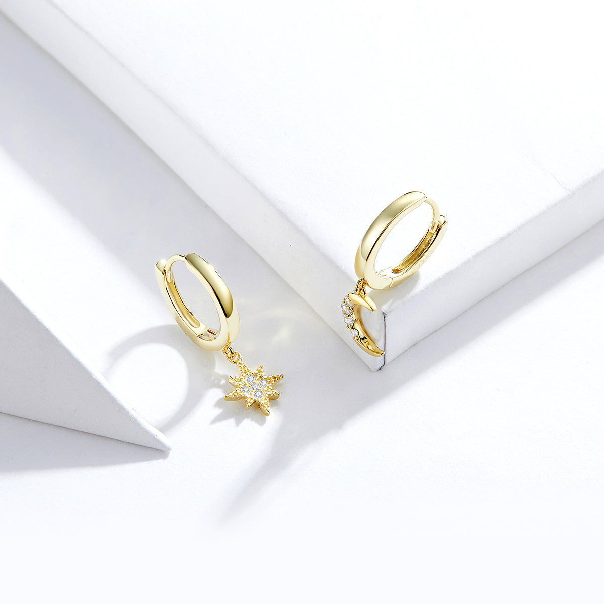925 Sterling Silver and Gold Plated Pavé Setting CZ Earrings for Women