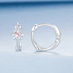 925 Sterling Silver White Gold Plated Earrings with CZ for Women
