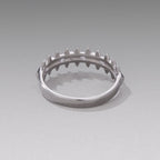 925 Sterling Silver 0.24cm White Gold Plated Ring with CZ for Women Size 6