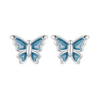 S925 Sterling Silver Earrings with Enamel Process, 6*8mm, Plated Platinum for Women