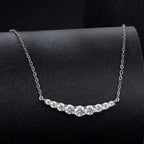 925 Sterling Silver 38+5cm White Gold Plated Moissanite Necklace for Women