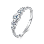 925 Sterling Silver Moissanite Ring Size 6, 0.20ct, Plated White Gold for Women