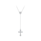 925 Sterling Silver White Gold Plated Necklace with CZ Pavé Setting for Women