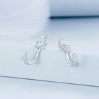 S925 Sterling Silver Rose Gold Plated Zircon Earrings