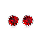 925 Sterling Silver & Plated Platinum Earrings with Pavé Setting CZ for Women