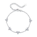 925 Sterling Silver Bracelet with White Gold Plating and CZ Paving for Women