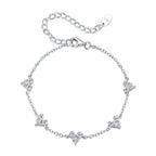 925 Sterling Silver Bracelet with White Gold Plating and CZ Paving for Women
