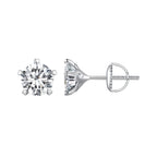 925 Sterling Silver Moissanite 0.50 Carat Earrings 6.0mm for Women