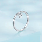 925 Sterling Silver Oxidized Round Paw Print Ring Size 6.0 for Women