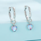 S925 Sterling Silver Earrings with Transparent Glass for Women