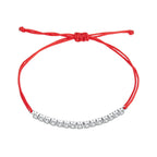 925 Sterling Silver Adjustable White Gold Plated Bracelet with CZ