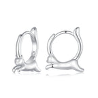 925 Sterling Silver Earrings for Women, Size 15*4mm, Inner Diameter 10mm, Plated Platinum