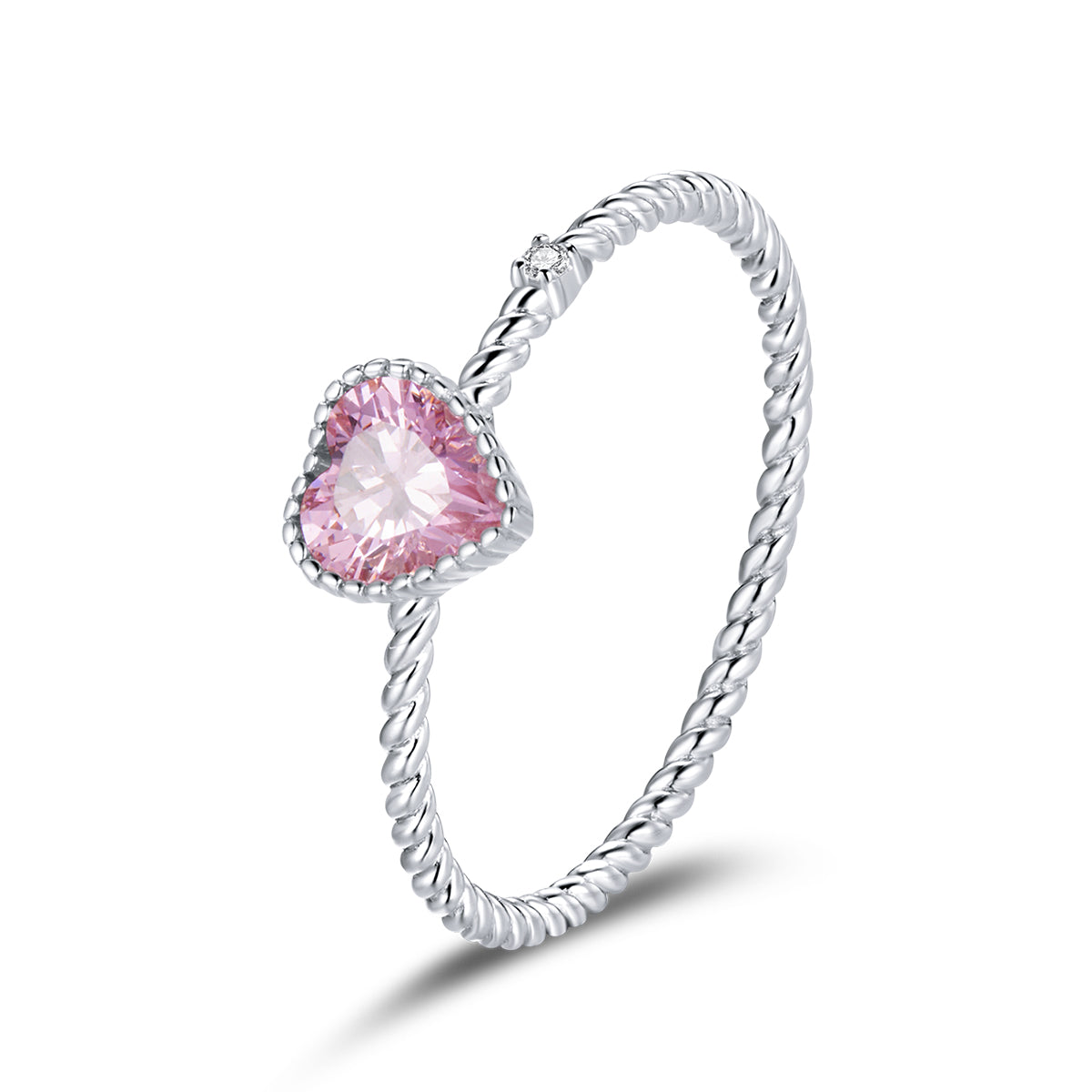 925 Sterling Silver Platinum Plated CZ Ring Size 9.0 for Women