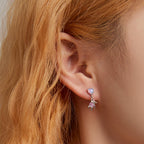 925 Sterling Silver Earrings with Translucent Opal and CZ for Women