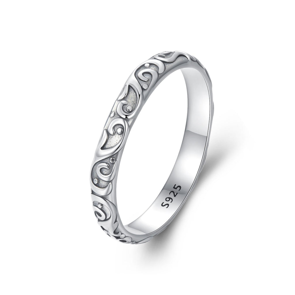 925 Sterling Silver Oxidized 2.8mm Band Ring Size 6.0 for Women