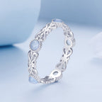 S925 Sterling Silver 4mm Platinum Plated Ring for Women Size 6.0