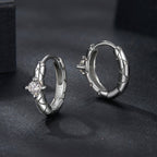 925 Sterling Silver Moissanite Earrings 1.3cm for Women