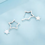 925 Sterling Silver Earrings 25*8mm for Women