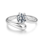 925 Sterling Silver 1 Carat Moissanite Ring for Women